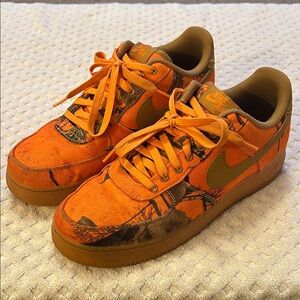 Nike AF1 Orange and Green RealTree Camouflage